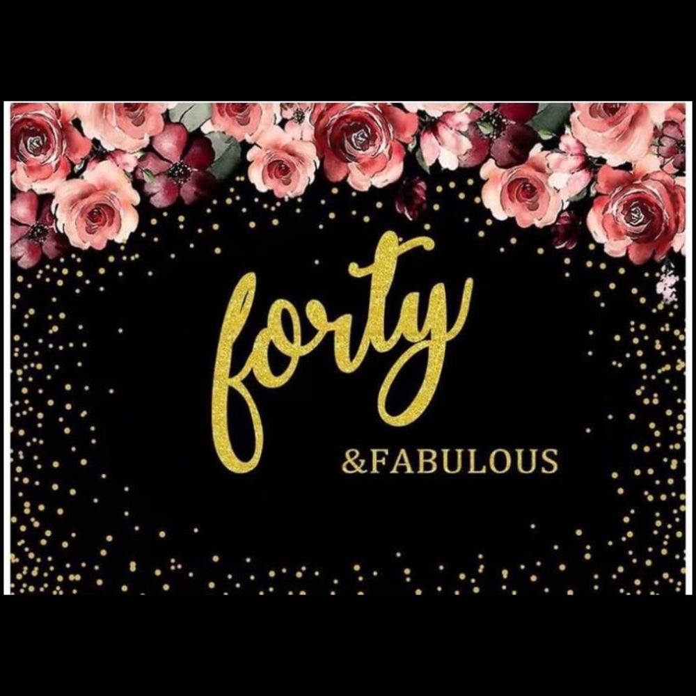 Forty & Fabulous Banner Like New